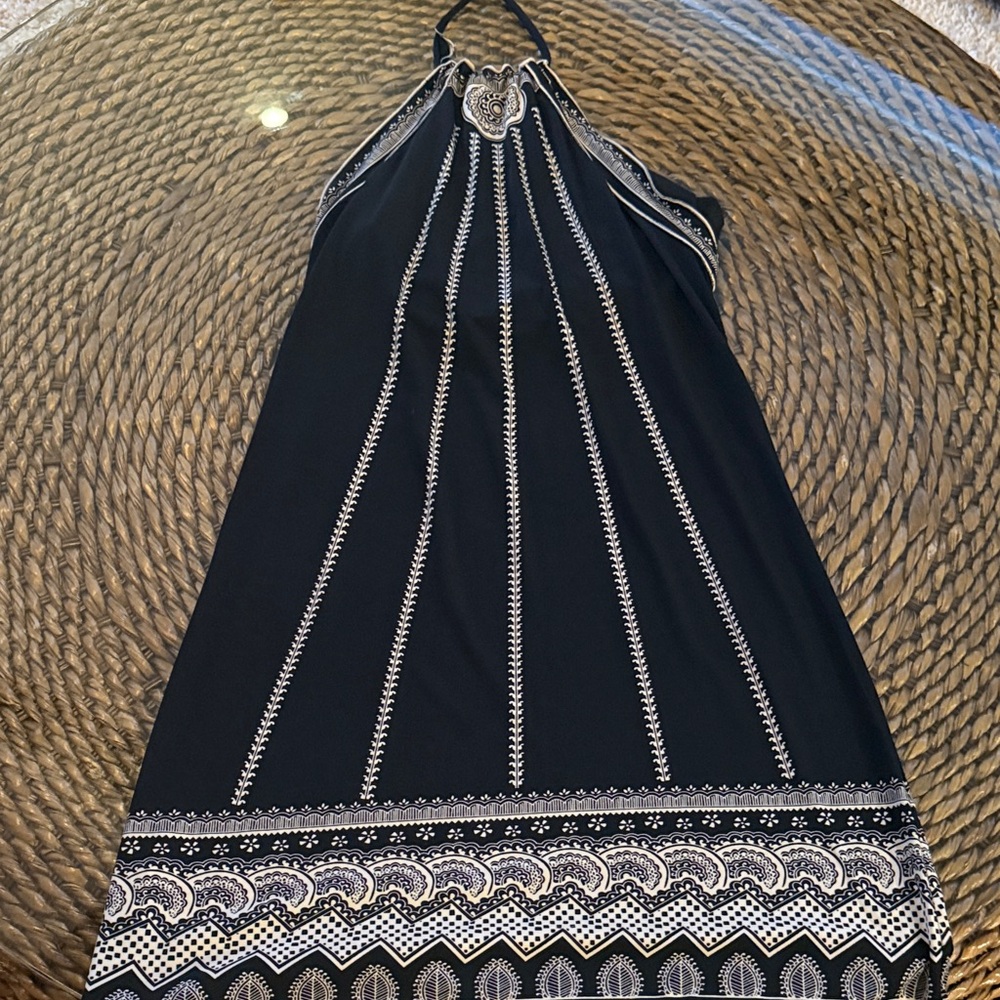 Max Studio Black and White Patterned Maxi Dress